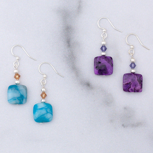 Crazy Lace Agate Earrings