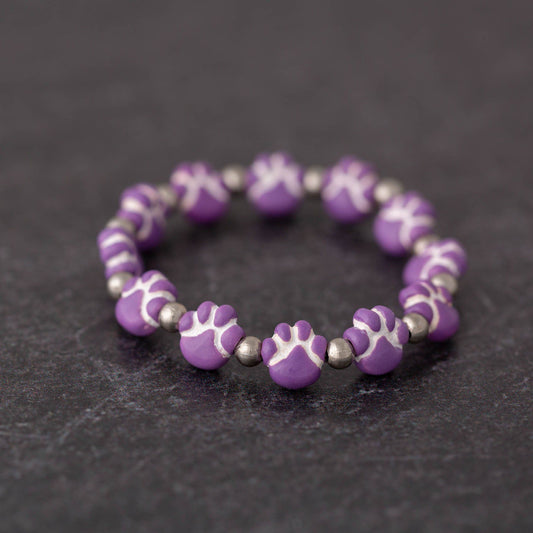 Ceramic Purple Paw Bracelet