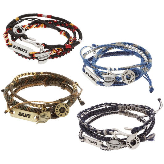 Military Hat Woven Bracelet Trio