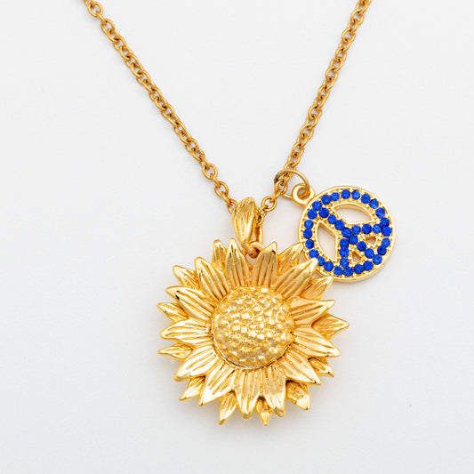 Peace For Ukraine Gold Plated Necklace