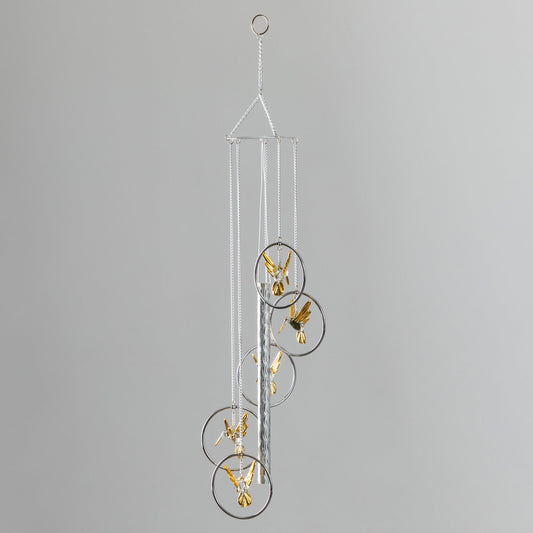 Gold Winged Hummingbird Wind Chime