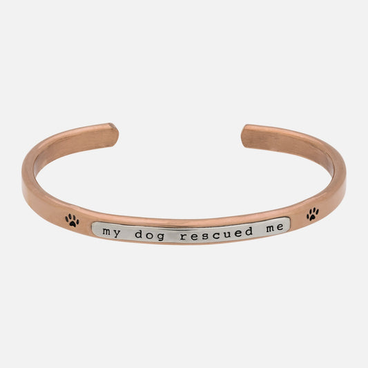 My Dog Rescued Me Sterling & Copper Cuff Bracelet